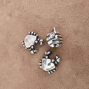 2 Trollbeads Crabs and 1 Ohm Beads Fish Retired